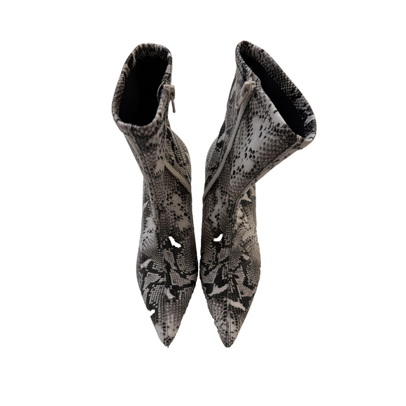 Abound Boots Womens Size 6.5 Snake Print Ankle Pointed Toe Kitten Heel Side Zip - Picture 3 of 5